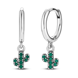 925 Silver Daisy Stud Earrings Cactus Leaves Jewelry Gift