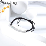 Engraved Titanium Steel Couple Bracelet Men Charm