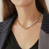 Color Rhinestone Choker Neck Chain Wedding Party Jewelry