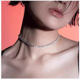 Color Rhinestone Choker Neck Chain Wedding Party Jewelry