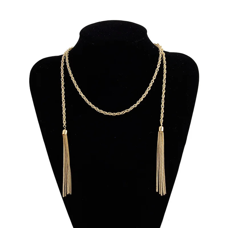 Alloy Women Necklace Graceful Retro Style Sweater Chain Vintage Kolye