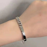 Korea Retro Thick Tank Chain Bracelet Female Heavy Industry Half Chain Bracelet