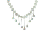 Delicate Crystal Tassel Diamond Pendant Necklace for Women