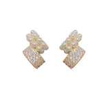 Vintage Zircon Pearl Earrings Women Jewelry Party