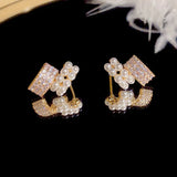 Vintage Zircon Pearl Earrings Women Jewelry Party