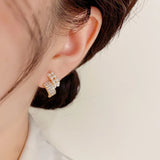 Vintage Zircon Pearl Earrings Women Jewelry Party