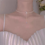 Geometric Star Moon Open Necklace Wedding Jewelry