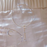 Geometric Star Moon Open Necklace Wedding Jewelry