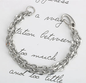 Hip Hop Steel Bracelet Double Chain Jewelry