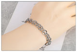 Hip Hop Steel Bracelet Double Chain Jewelry