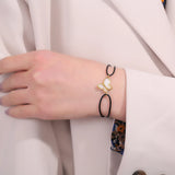 Women's Shell Cuff Bracelet with Butterfly Pendant