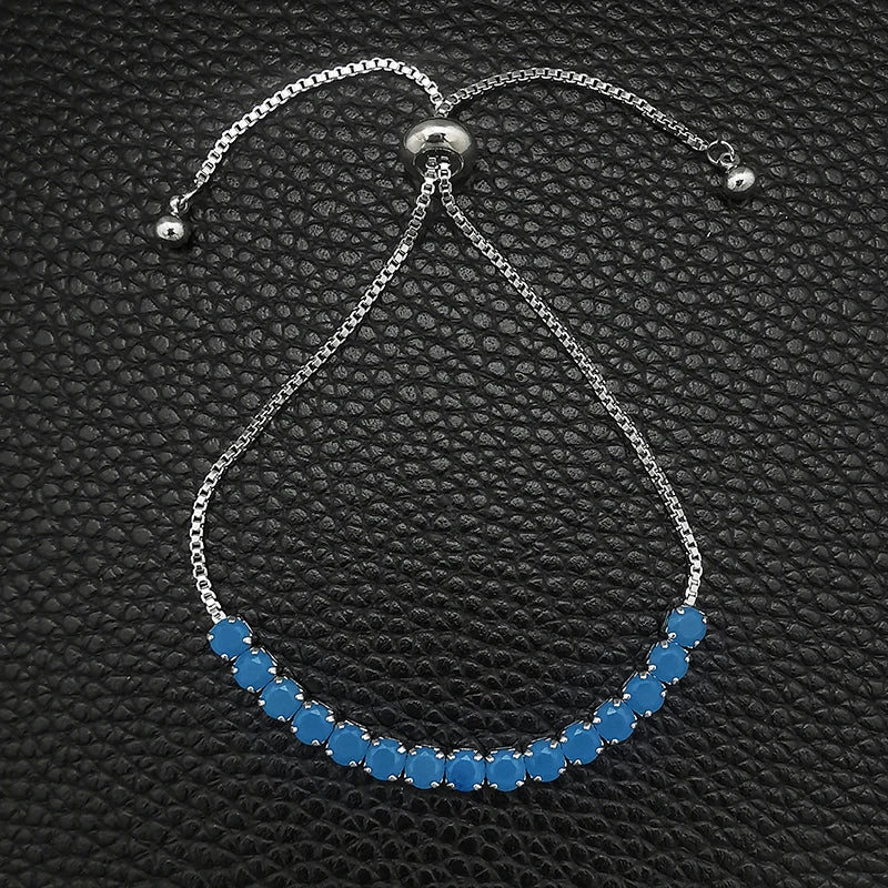 Zircon Pine Adjustable Tennis Bracelet for Women Party S7058
