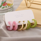 Geometry Acrylic Alloy Drop Earrings Set for Women