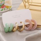 Geometry Acrylic Alloy Drop Earrings Set for Women