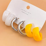 Geometry Acrylic Alloy Drop Earrings Set for Women