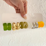 Geometry Acrylic Alloy Drop Earrings Set for Women