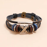 Beaded Leather Bracelet, Cross-border Accessories, Adjustable Bracelet
