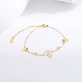 Butterfly Charm Link Bracelet Women Stainless Steel Chain No Fade Hand Jewelry