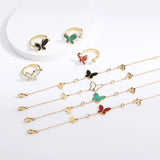 Butterfly Charm Link Bracelet Women Stainless Steel Chain No Fade Hand Jewelry