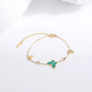 Butterfly Charm Link Bracelet Women Stainless Steel Chain No Fade Hand Jewelry