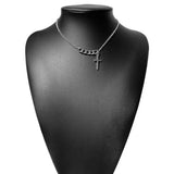 Cross Pendant Choker Necklace Stainless Steel Religious Jewelry