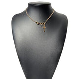 Cross Pendant Choker Necklace Stainless Steel Religious Jewelry