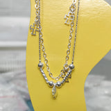 Fish Silver 925 Beads Anklets Double Chain Beads For Women 20+5CM Long