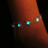 Fluorescent Heart & Star Shape Beads Glow in The Dark Bracelet