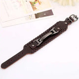 Leather Bracelet for Men Vintage Mental Charms Bracelets