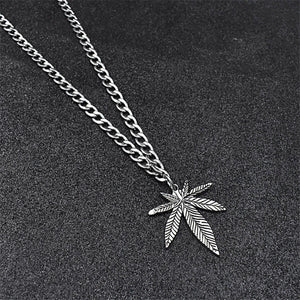 Maple Leaf Hemp Pendant Charm Necklace For Women Men