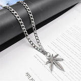 Maple Leaf Hemp Pendant Charm Necklace For Women Men