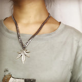 Maple Leaf Hemp Pendant Charm Necklace For Women Men