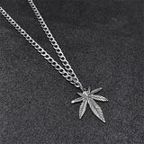 Maple Leaf Hemp Pendant Charm Necklace For Women Men