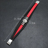 Men Leather Bracelets Multi-layer Braided Compass Male Jewelry