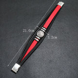 Men Leather Bracelets Multi-Layer Braided Compass Devil Eye