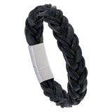 Men's Magnetic Buckle Leather Bracelet Retro Stainless Steel