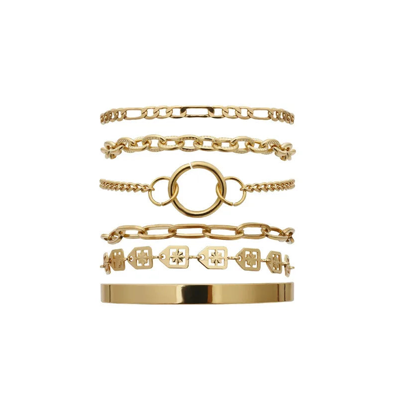 Geometric Bracelet Set Wind Combination Jewelry Accessories