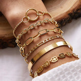 Geometric Bracelet Set Wind Combination Jewelry Accessories