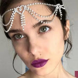 Rhinestone Fringe Head Chain Bohemian Hair Accessory Tiara Headdress