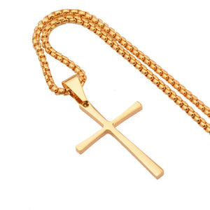 Stainless Steel Cross Pendant Necklace - Unisex Jewelry