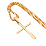 Stainless Steel Cross Pendant Necklace - Unisex Jewelry