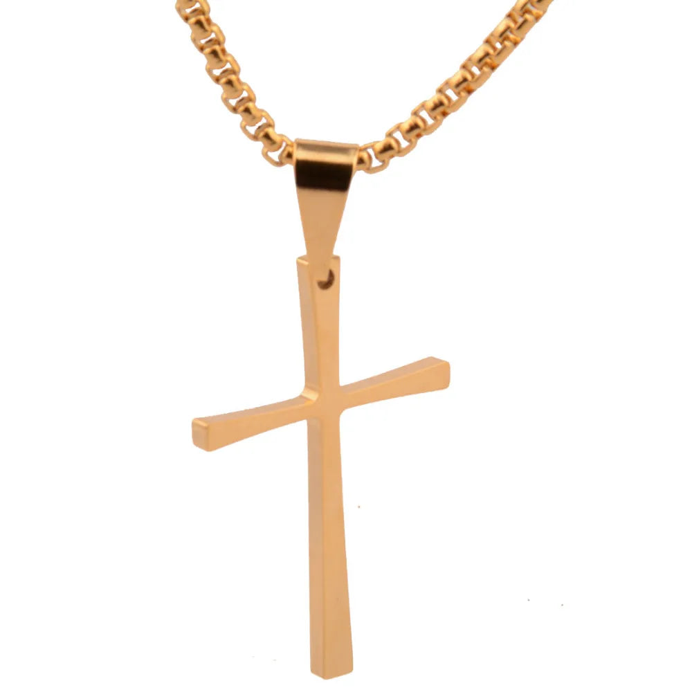Stainless Steel Cross Pendant Necklace - Unisex Jewelry