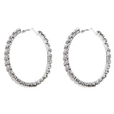 Glass Rhinestone Gems Hoop Earrings Statement Jewelry