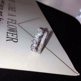Baguette CZ Open Adjustable Women Ring Bridal Wedding Party R-222
