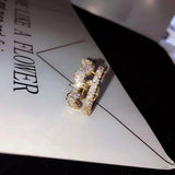 Baguette CZ Open Adjustable Women Ring Bridal Wedding Party R-222
