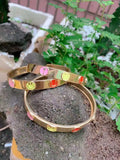 Zircon Smile Shape Enamel Bangle Bracelet For Women