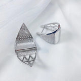 Triangle Cuff Earrings Mini CZ Gold,Rhodium Party Jewelry