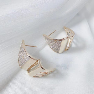 Triangle Cuff Earrings Mini CZ Gold,Rhodium Party Jewelry
