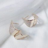 Triangle Cuff Earrings Mini CZ Gold,Rhodium Party Jewelry