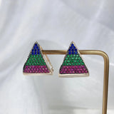 Triangle Cuff Earrings Mini CZ Gold,Rhodium Party Jewelry